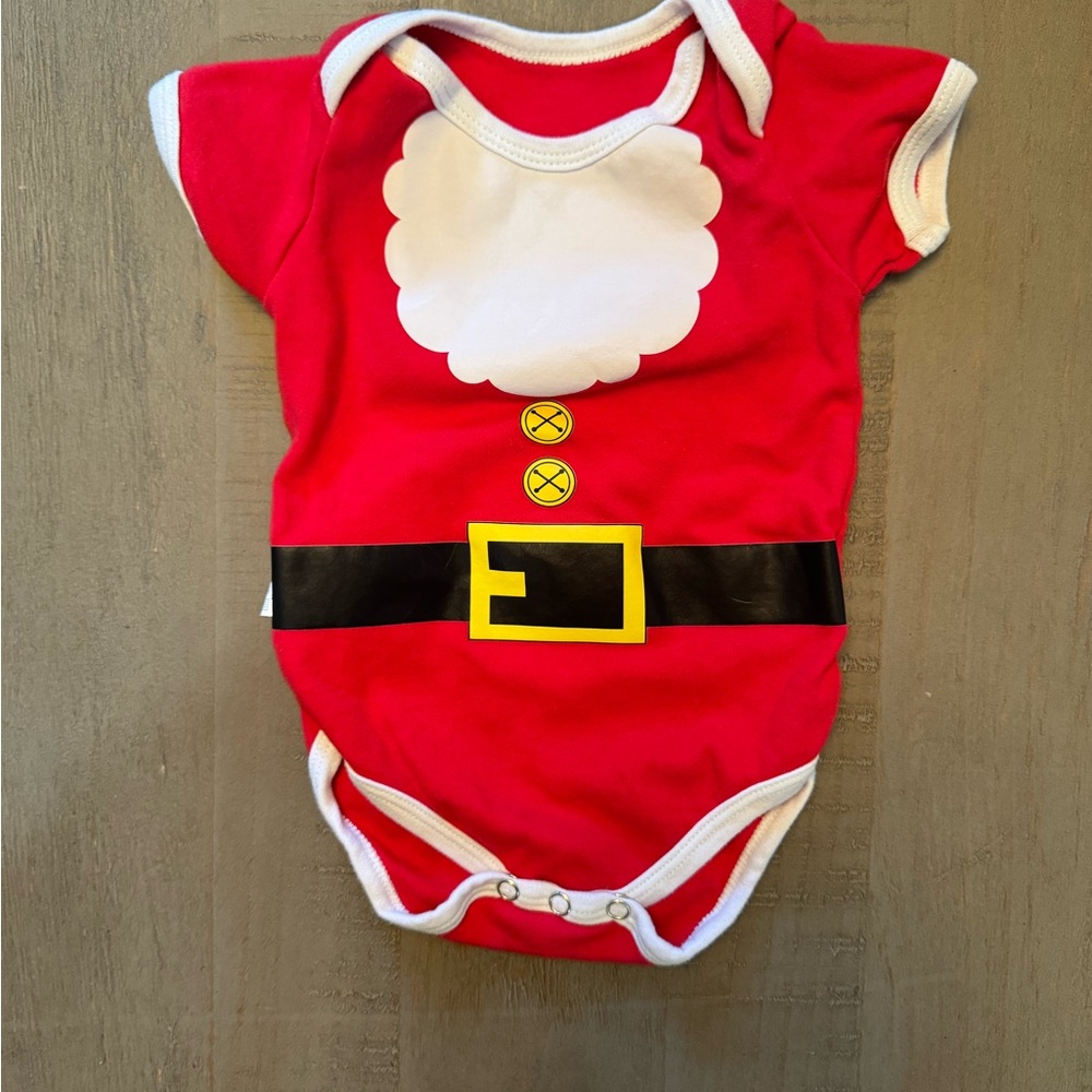 3-6m Santa Short Sleeve Bodysuit